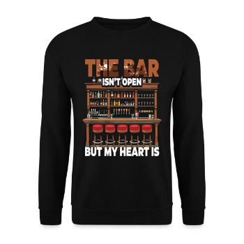 Bartender The Bar Isn't Open But My Heart Is - Unisex Sweatshirt - black - Front - Alina (178cm) & Michal (187cm)