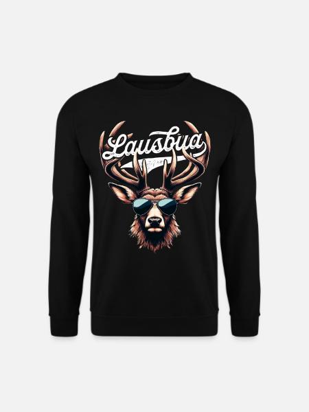 Kinder Lausbua T-Shirt Tracht Herren Trachtenshirt - Unisex Pullover - Schwarz