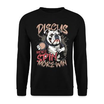 Discus Throw More Spin More Win - Unisex Sweatshirt - black - Front - Alina (178cm) & Michal (187cm)
