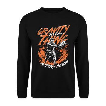 Diskuswurf Gravity Do Your Thing - Unisex Pullover - Schwarz - Vorne - Alina (178cm) & Michal (187cm)