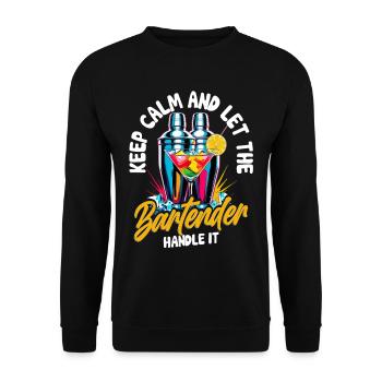 Barkeeper Keep Calm And Let The Bartender Handle - Unisex Sweatshirt - black - Front - Alina (178cm) & Michal (187cm)