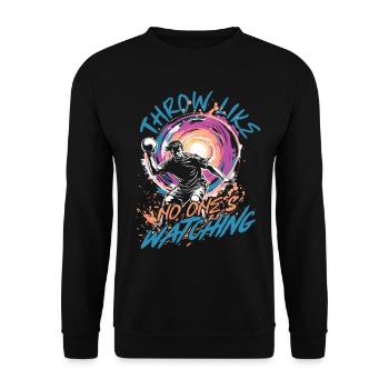 Discus Throw Throwing Like No One's Watching - Unisex Sweatshirt - black - Front - Alina (178cm) & Michal (187cm)