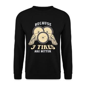 Les pneus couchés du tricycle 3 sont meilleurs - Sweat-shirt Unisexe - noir - Devant - Alina (178cm) & Michal (187cm)