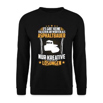 Asphalt Builder Wrong Answers Road Construction - Unisex Sweatshirt - black - Front - Alina (178cm) & Michal (187cm)
