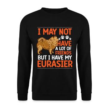 Eurasier is my friend Eurasian Spitz - Unisex Sweatshirt - black - Front - Alina (178cm) & Michal (187cm)