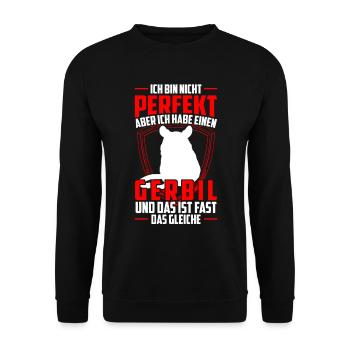 Gerbille m’aime de toute façon Gerbille rongeur - Sweat-shirt Unisexe - noir - Devant - Alina (178cm) & Michal (187cm)
