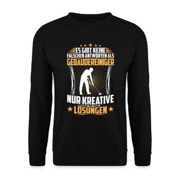 Nettoyeurs de bâtiments Mauvaises réponses Nettoyeur de vitres - Sweat-shirt Unisexe - noir - Devant - Alina (178cm) & Michal (187cm)