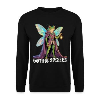 Fairycore Fee Gotisch - Unisex Pullover - Schwarz - Vorne - Alina (178cm) & Michal (187cm)