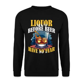 Bartender Liqour Before Beer Have No Fear - Unisex Sweatshirt - black - Front - Alina (178cm) & Michal (187cm)
