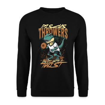 Lancer du disque Les lanceurs de disque le font avec une torsion - Sweat-shirt Unisexe - noir - Devant - Alina (178cm) & Michal (187cm)