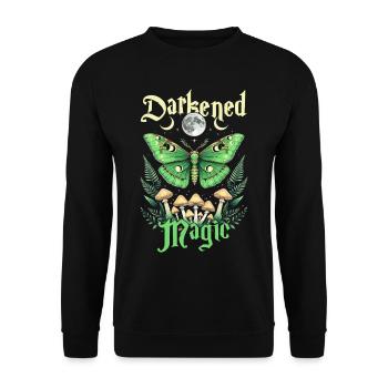 Fairycore Fée Gothique Darkened Magic - Sweat-shirt Unisexe - noir - Devant - Alina (178cm) & Michal (187cm)