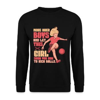 Joueur de kickball Joueur de kickball - Sweat-shirt Unisexe - noir - Devant - Alina (178cm) & Michal (187cm)
