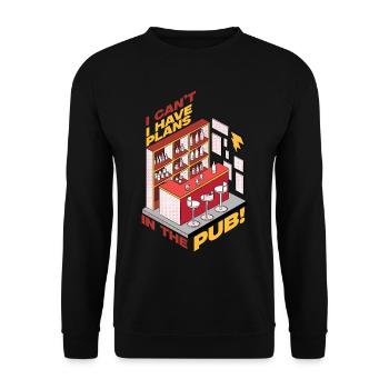 Bar Crawl Kneipentour I Have Plans In The Pub - Unisex Pullover - Schwarz - Vorne - Alina (178cm) & Michal (187cm)