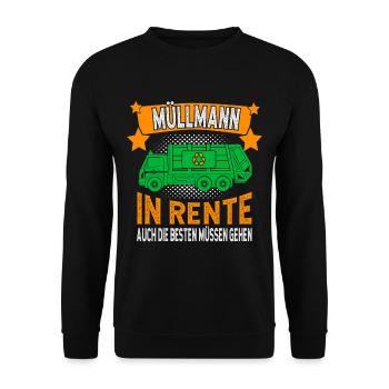 Retired garbage collector Garbage truck Garbage man pensioner - Unisex Sweatshirt - black - Front - Alina (178cm) & Michal (187cm)