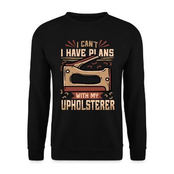 Polsterer Polsterin Polsterei - Unisex Pullover - Schwarz - Vorne - Alina (178cm) & Michal (187cm)