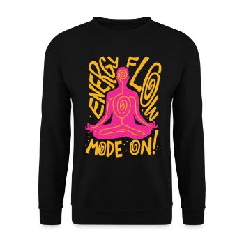 Reiki Massage Energy Flow Mode On - Unisex Sweatshirt - black - Front - Alina (178cm) & Michal (187cm)