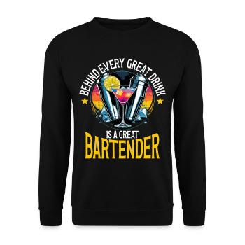 Barkeeper Great Bartender - Unisex Sweatshirt - black - Front - Alina (178cm) & Michal (187cm)