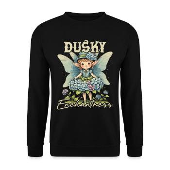 Fairycore Fee Gotisch - Unisex Pullover - Schwarz - Vorne - Alina (178cm) & Michal (187cm)