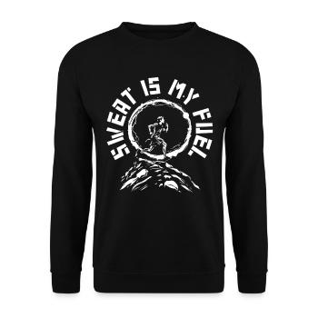 Marathonien La sueur est mon carburant - Sweat-shirt Unisexe - noir - Devant - Alina (178cm) & Michal (187cm)