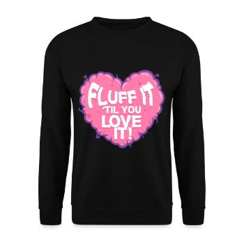 Polsterer Polsterin Fluff It Til You Love It - Unisex Pullover - Schwarz - Vorne - Alina (178cm) & Michal (187cm)