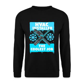 Air Conditioning Technician HVAC Installer - Unisex Sweatshirt - black - Front - Alina (178cm) & Michal (187cm)