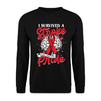 Stroke Recovery I Survived A Stroke - Unisex Sweatshirt - black - Front - Alina (178cm) & Michal (187cm)