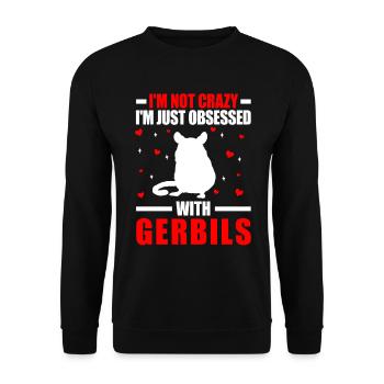 Gerbil is not crazy rodent gerbil - Unisex Sweatshirt - black - Front - Alina (178cm) & Michal (187cm)