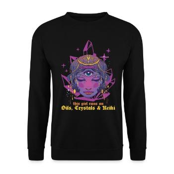 Reiki Massage - Sweat-shirt Unisexe - noir - Devant - Alina (178cm) & Michal (187cm)