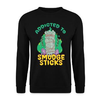 Reiki Massage Addicted To Smudge Sticks - Sweat-shirt Unisexe - noir - Devant - Alina (178cm) & Michal (187cm)