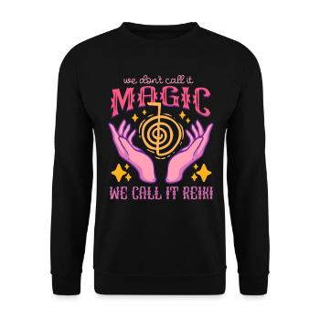 Massage Reiki Nous l’appelons Reiki - Sweat-shirt Unisexe - noir - Devant - Alina (178cm) & Michal (187cm)