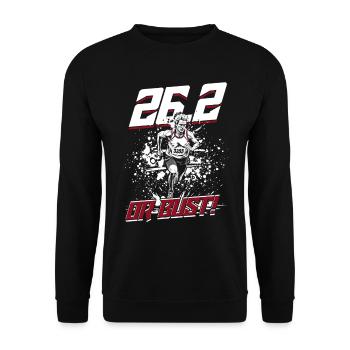 Marathon, marathonien, course à pied, 26,2 ou buste - Sweat-shirt Unisexe - noir - Devant - Alina (178cm) & Michal (187cm)