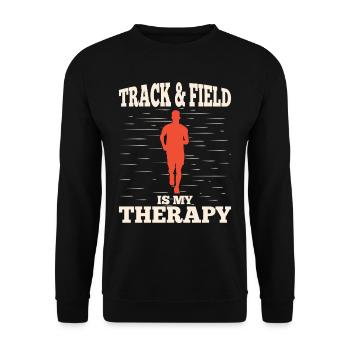 Track And Field Athletes Track & Field Is My - Unisex Sweatshirt - black - Front - Alina (178cm) & Michal (187cm)