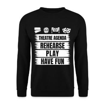 Théâtre Agenda Répéter Pièce de théâtre Acteur amusant Idée cadeau - Sweat-shirt Unisexe - noir - Devant - Alina (178cm) & Michal (187cm)