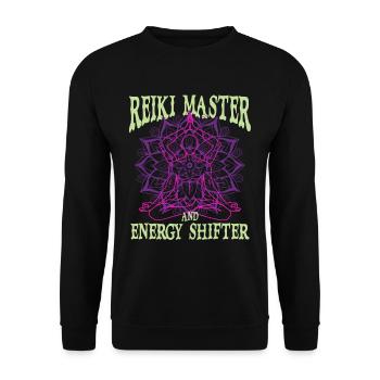 Reiki Massage Reiki Master And Energy Shifter - Unisex Sweatshirt - black - Front - Alina (178cm) & Michal (187cm)