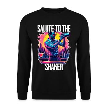 Bartender Barman Salute To The Shaker - Unisex Sweatshirt - black - Front - Alina (178cm) & Michal (187cm)