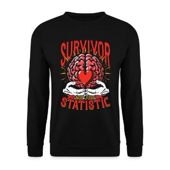 Stroke Recovery Survivor Not Just Statistic - Unisex Sweatshirt - black - Front - Alina (178cm) & Michal (187cm)