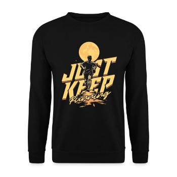 Marathon Marathon Runner Just Keep Running - Unisex Sweatshirt - black - Front - Alina (178cm) & Michal (187cm)