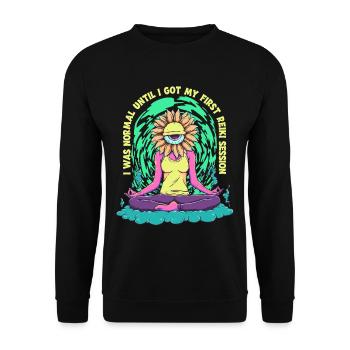 Reiki Massage - Sweat-shirt Unisexe - noir - Devant - Alina (178cm) & Michal (187cm)