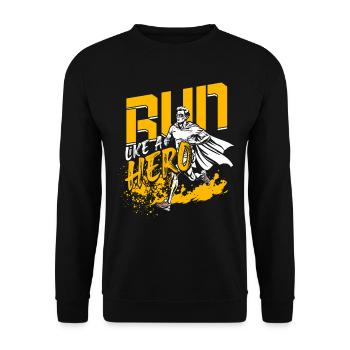 Marathon, marathonien, courez comme un héros - Sweat-shirt Unisexe - noir - Devant - Alina (178cm) & Michal (187cm)