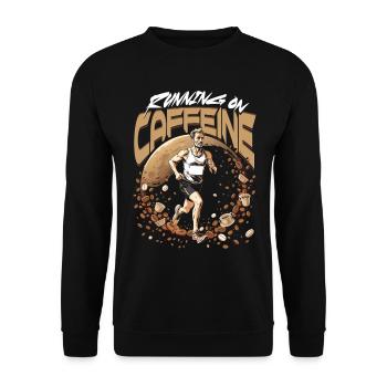 Marathonien Marathonien Courir Sur Caféine - Sweat-shirt Unisexe - noir - Devant - Alina (178cm) & Michal (187cm)