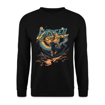 Marathonien : un marathonien plus rapide qu’hier - Sweat-shirt Unisexe - noir - Devant - Alina (178cm) & Michal (187cm)