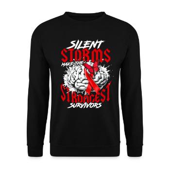 Stroke Recovery Strongest Survivors - Unisex Sweatshirt - black - Front - Alina (178cm) & Michal (187cm)