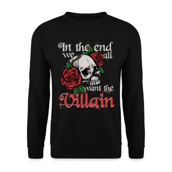 Dark Romance In The End We All Want The Villain - Unisex Pullover - Schwarz - Vorne - Alina (178cm) & Michal (187cm)
