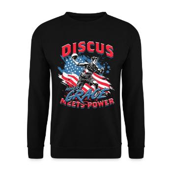 Discus Throw Where Grace Meets Power - Unisex Sweatshirt - black - Front - Alina (178cm) & Michal (187cm)