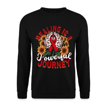 Stroke Recovery Healing Is Powerful Journey - Unisex Sweatshirt - black - Front - Alina (178cm) & Michal (187cm)