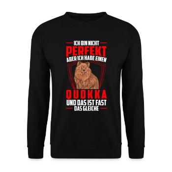 Quokka nicht perfekt Beuteltier Quokka - Unisex Pullover - Schwarz - Vorne - Alina (178cm) & Michal (187cm)