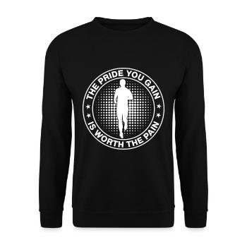 Marathon Pride You Gain The Pain Running Gift - Unisex Pullover - Schwarz - Vorne - Alina (178cm) & Michal (187cm)
