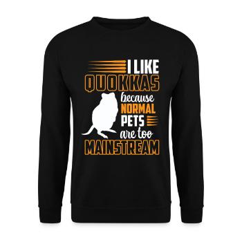 Quokka sind spannend Beuteltier Quokka - Unisex Pullover - Schwarz - Vorne - Alina (178cm) & Michal (187cm)