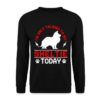 Shetland Sheepdog British Speech Only with Sheltie - Unisex Sweatshirt - black - Front - Alina (178cm) & Michal (187cm)
