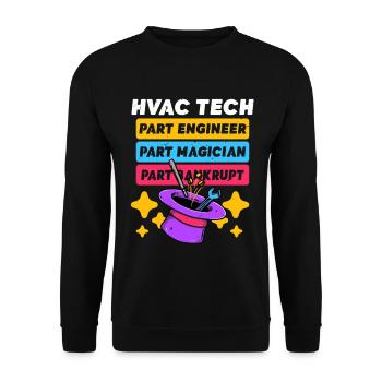 Air Conditioning Technician HVAC Installer - Unisex Sweatshirt - black - Front - Alina (178cm) & Michal (187cm)